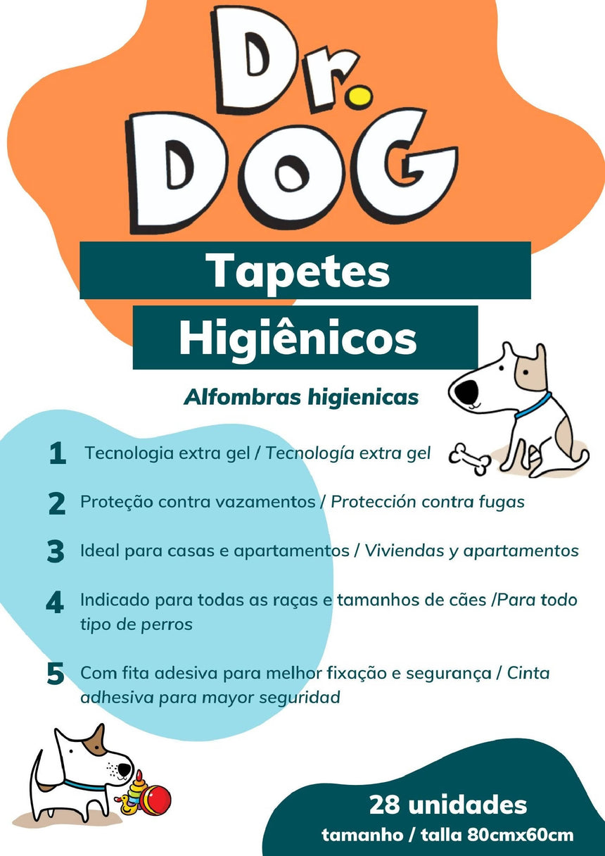Tapetes Higiênicos Pet (80x60cm) 28 unds Dr. Dog Anti Odor
