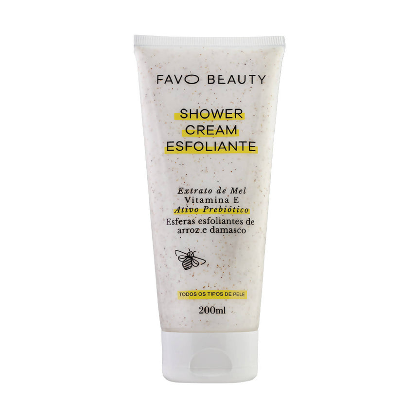 Creme de Banho Shower Cream Esfoliante com Prebiótico 200ml – Favo Beauty