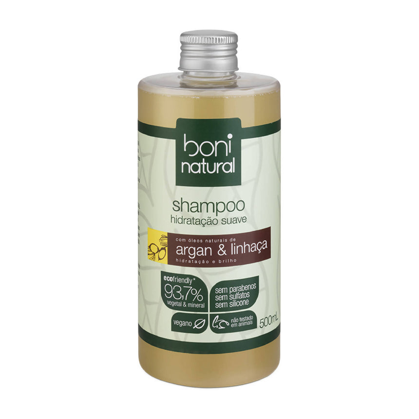 Shampoo com Óleos Naturais de Argan e Linhaça 500ml - Boni Natural