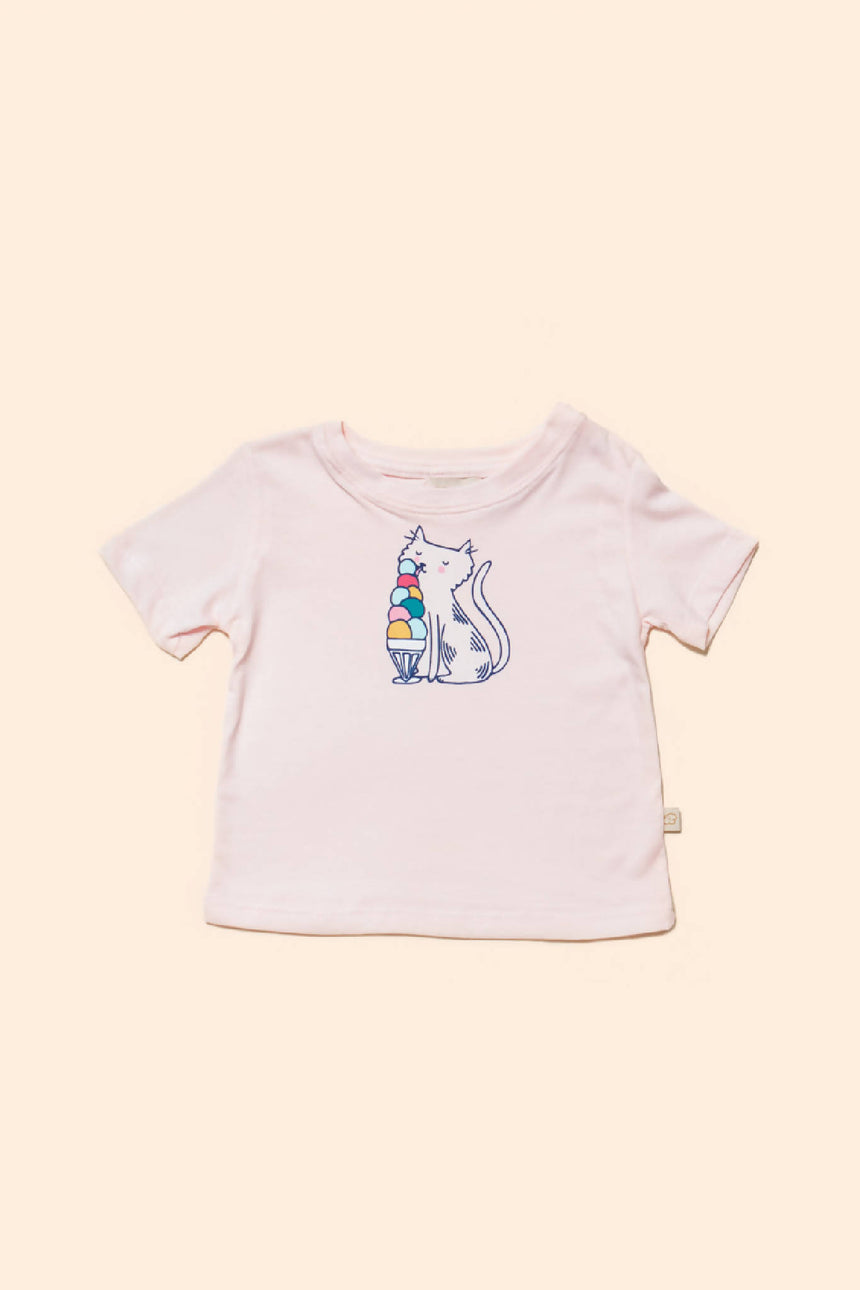 Camiseta Bebê Rosa Gatinhos