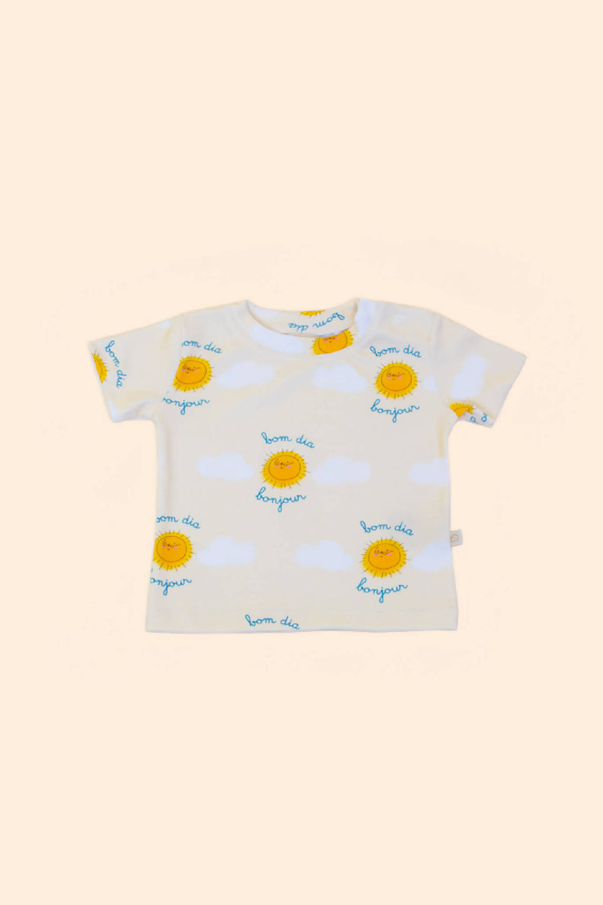 Camiseta Bebê Amarela Bonjour