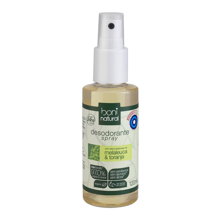 Desodorante Spray Natural com Óleos de Melaleuca e Toranja 120ml - Boni Natural