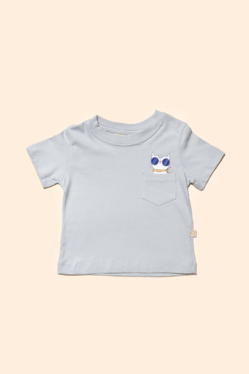 Camiseta Bebê Cinza Gatinhos